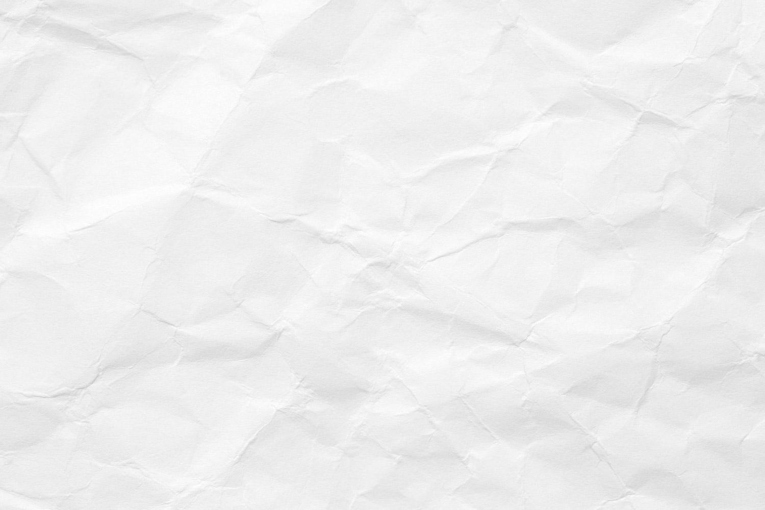 White crumpled paper background